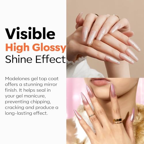 Modelones HEMA-Free Gel Top & Base Coat Set - Clear Glossy UV/LED Cure