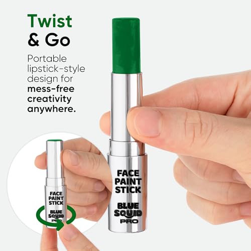 Green Face Paint Stick Waterproof Hypoallergenic Body & Eye Makeup for Cosplay, Sports
