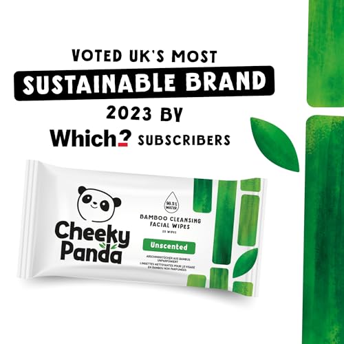 The Cheeky Panda Bamboo Face Cleanser Makeup Remover Wipes | 6 Packs of 25 Face Wipes | 99% Purified Water Wipes | Plant Based & Vegan Wet Wipes | Sustainable Alternative
