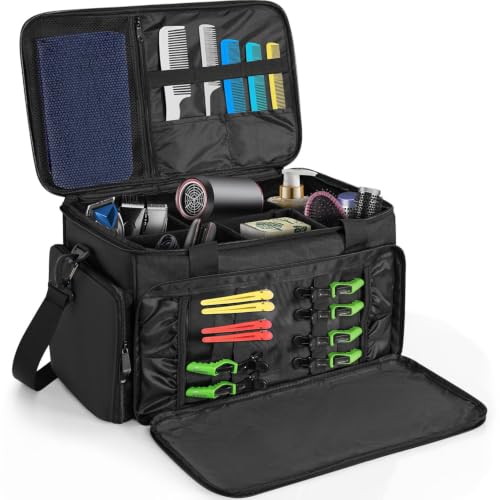 TORIBIO Large Barber Tool Bag with Dividers & Shoulder Strap
