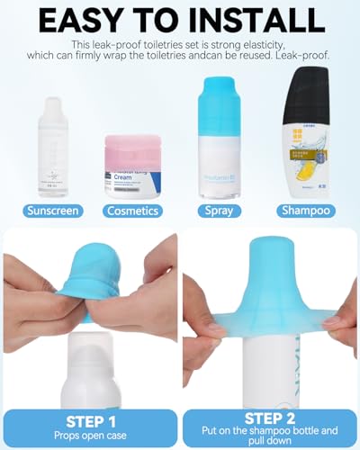 16 Pack Silicone Bottle Covers - Leak-Proof Travel Toiletries