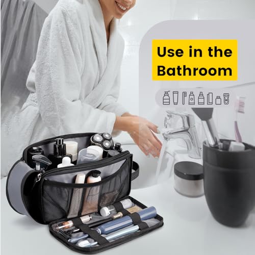 Vorspack Black Medium Travel Toiletry Bag with Organized Compartments