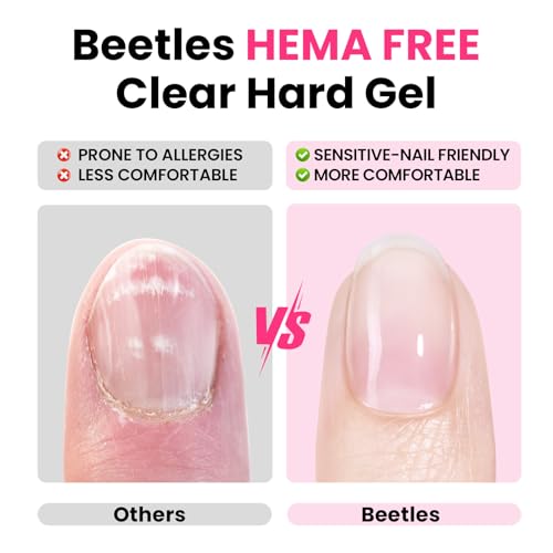 Beetles HEMA-Free Hard Gel for Nails 60g Clear Builder & Flat Brush