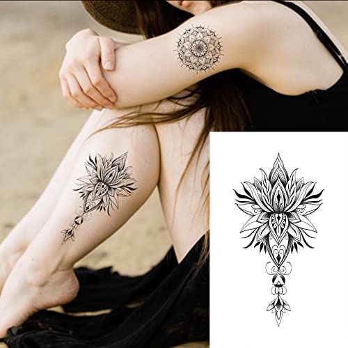 32 Sheets Temporary Tattoo Stickers for Women - Henna & Mandala