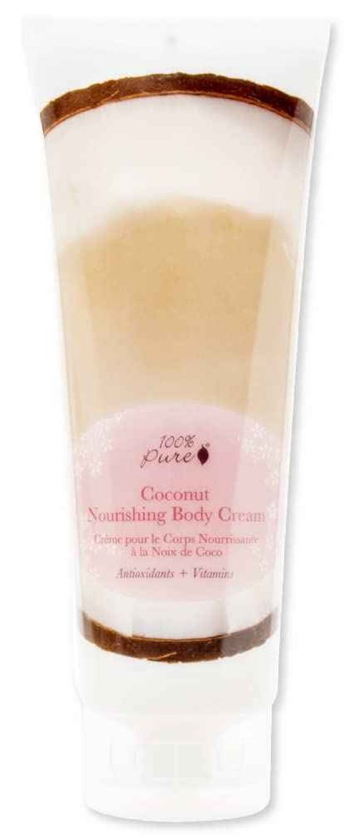 100% PURE Nourishing Body Cream Coconut Lotion Luxurious Dry Skin Hydration & Replenishment, Natural Anti-Aging Moisturizer & Skincare for All Skin Types Women & Men - Vegan - 8 oz