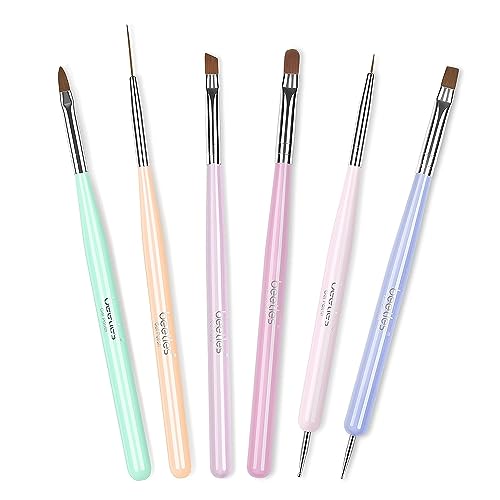 Beetles 6-Piece Nail Art Brush Set - Gel Polish Liner & Dotting Pens