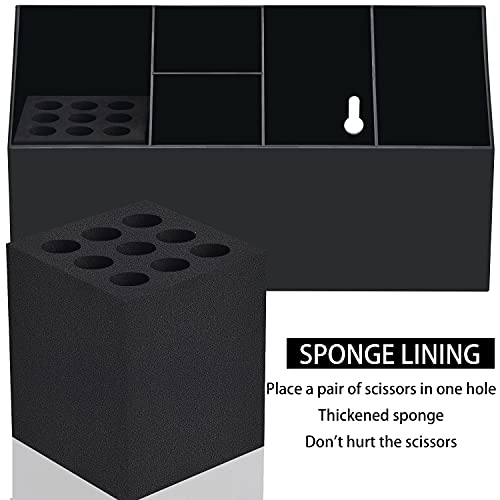 Noverlife Black Hair Scissors Storage Box Large Shear Holder for Salon & Barbershop