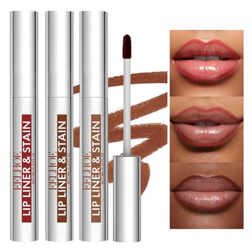 Petansy 3-Color Peel Off Lip Stain Tattoo Set, Waterproof Matte Lip Liner, Removable Lip Color, 1 Pack of 3