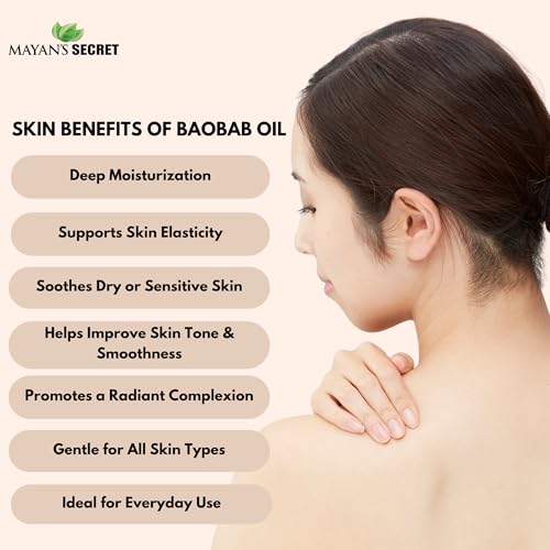 Mayan¡¯s Secret Virgin Organic Baobab Oil Cold Pressed Unrefined for Skin Hair and Massage 4 fl oz