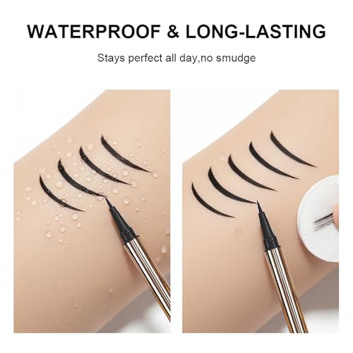 Liquid Eyeliner 2 Pack - Black Matte, Ultra Fine Tip, Waterproof