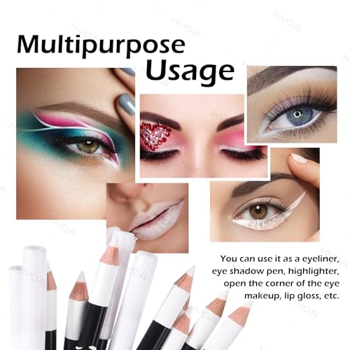 Ownest White Eyeliner Pencil Set - 12 Waterproof Eye Liners