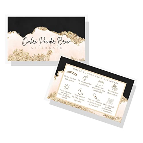 Ombre Powder Brow Aftercare Cards 50 Pack | Business Card Size