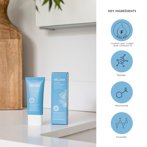 BOLDEN F-Hydra Moisturizer | Daily Face Cream to Hydrate & Moisturize Dry Skin | Made with Ceramides, Peptides, & Vitamin F | 1.7 Fl Oz (Pack of 2)