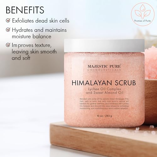 Himalayan Salt Body Scrub with Lychee Oil - 10 Oz