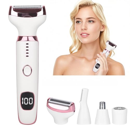 Women’s Electric Shaver 4-in-1 Wet & Dry Cordless Razor - Pink White