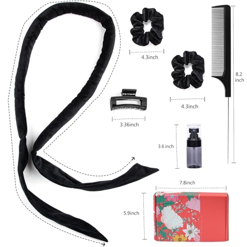 Heat Less Curling Rod Headband Hair Curlers to Sleep in Heat Less Curls Overnight Curls Heatless Curling Set No Heat Hair Curlers for Blowout Long Hair