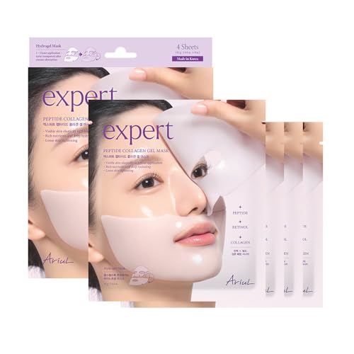 Ariul Expert Peptide Collagen Gel Mask Pack of 4 – Firming Hydrating Hydrogel Sheet Face Masks