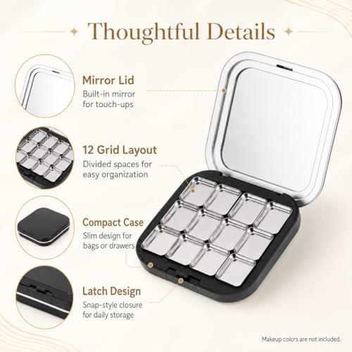 FRCOLOR 2 Pack Magnetic Makeup Palette - Small Empty Organizer