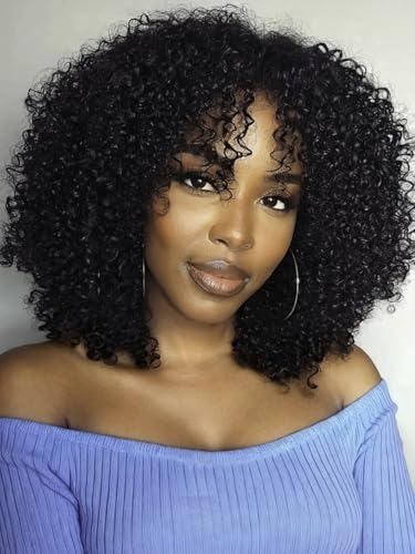 KLAIYI 28-Inch Afro Kinky Curly Lace Front Wig - Glueless & Pre-Plucked