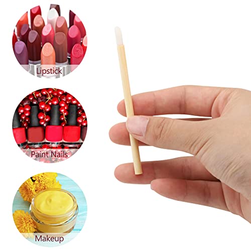 200pcs Bamboo Disposable Lip Brushes - Lipstick Applicator Wands
