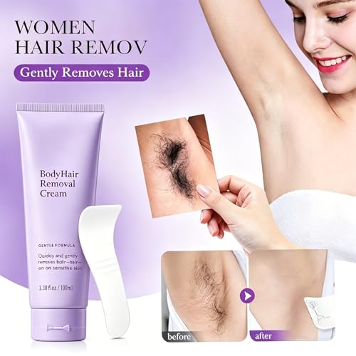 Painless Hair Removal Cream for Sensitive Skin - 1pc - Gentle Body Depilatory for Arms, Legs & Underarms