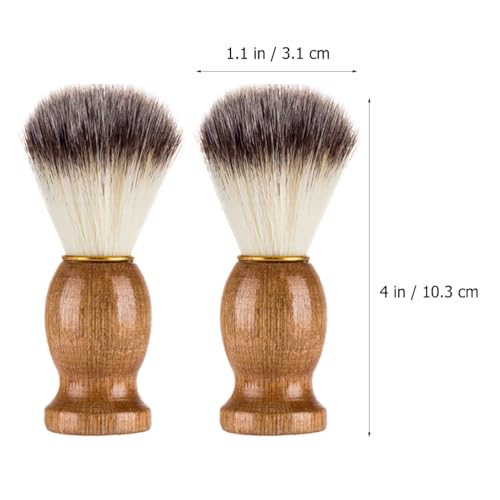Men S Shaving Brush with Synthetic Bristles and Wood Handle - Salon Shave Tool for Beard Styling and Smooth Shaving 4.05X2.44X1.22 Inch