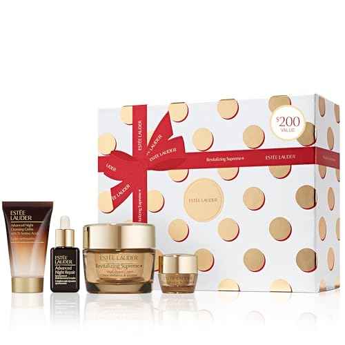 Est?e Lauder Revitalizing Supreme+ Holiday Skincare Gift Set | The Lift + Firm Routine | Includes Full-Size Moisturizer 1.7 Ounce + Cleanser 1 Fl Oz, Eye Cream 0.17 Ounce, Face Serum 0.5 Fl Oz