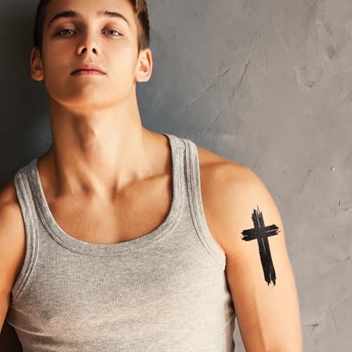 Modern Cross Temporary Tattoos / 3 Styles/Pack of 9 / Skin Safe/Removable