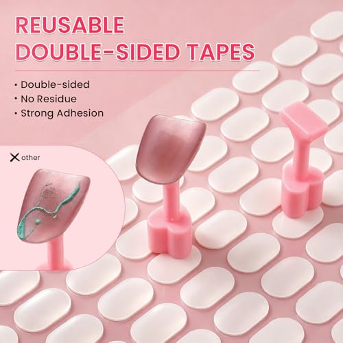 ANGNYA Non-Magnetic Nail Stand for Press-On Nails with 200 Tapes