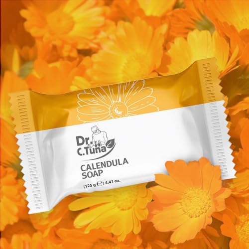 FARMASi Dr. C. Tuna 2 PACK Calendula Soap Bar, Calendula Oil and Chamomile Extract Formula for Face Body and Hands, Gentle Cleansing Bar, Hydrating Skin Care, Vegan, Paraben & SLS Free, 4.41 oz Each