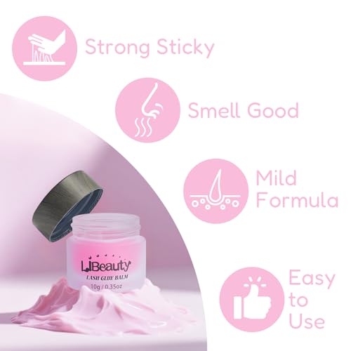 Libeauty Lash Lift Balm Glue Strong Sticky Lash Lift Adhesive Latest Gentle Formula Eyelash & Eyebrow Perm Glue Balm Brow Lamination Gel 10G/0.35OZ