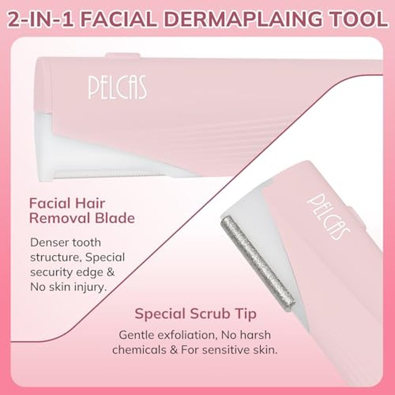 PELCAS Electric Dermaplaning Tool Kit with LED Light - 3 Speeds