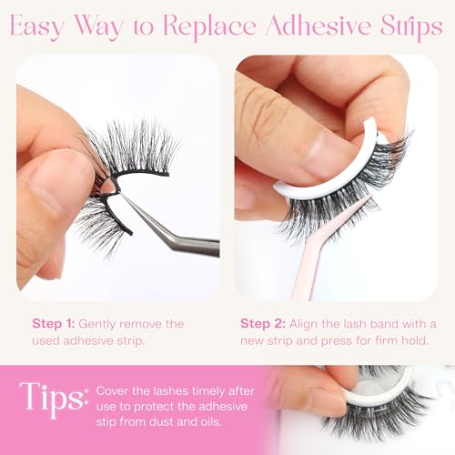 Self-Adhesive False Eyelashes - 5 Pairs Reusable Cat Eye Lashes