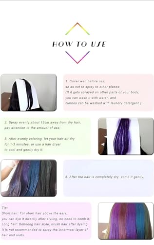 Temporary Hair Color Spray Bulk Case 24 Cans 6 Colors 3oz