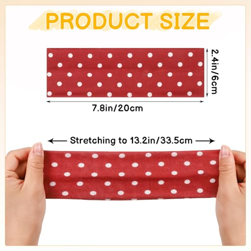 10 Pcs Polka Dot Headbands for Women - Comfortable Elastic Hairbands
