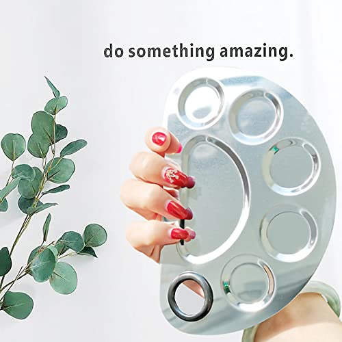 Stainless Steel Makeup Palette with Spatula - 6 Well