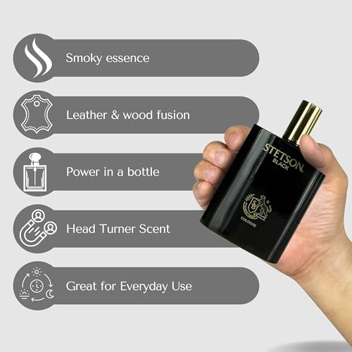 Stetson Black Cologne for Men Spray 3.4 oz