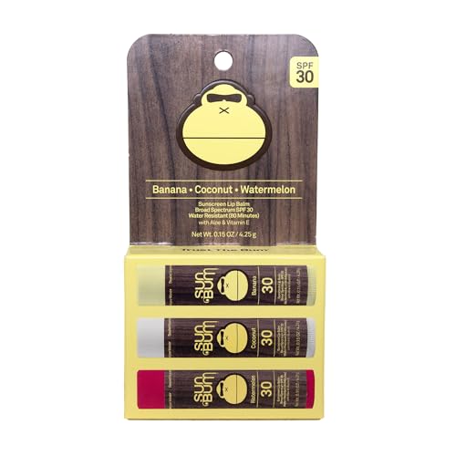 Sun Bum SPF 30 Sunscreen Lip Balm Variety Pack (3-Pack)