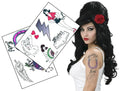 Amy Winehouse Temporary Tattoos – Realistic Fake Tattoo Sheet