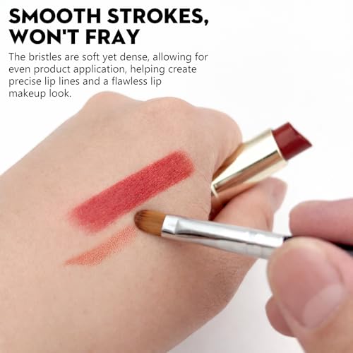 Silver Portable Lip Brush Set - Professional Makeup Tools for Lipstick & Gloss
