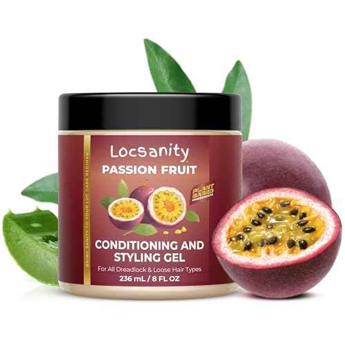 Locsanity Passion Fruit Conditioning and Styling Hair Gel ? Braiding Gel for Dreadlocks, Twists and Sisterlocks, Loose Natural Hair, and All Types of Locs