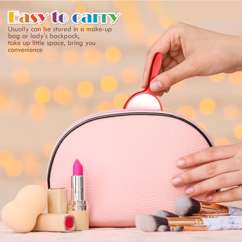 Jetec 25 Pcs Handheld Mirror with Handle, 3.94" Round Compact