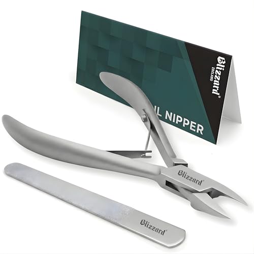 Ingrown Nail Clippers for Men with Ingrown Toenails ? Blizzard Podiatrist Toenail Clipper Set German Forged (13cm - Straight Head - Smooth)