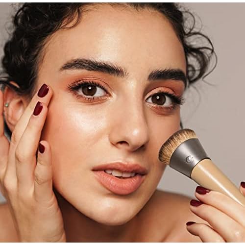 EcoTools Wonder Cover Complexion Brush, Makeup Brush For Flawless Foundation Application & Blending, Full Coverage Base Brush, Eco-Friendly, Synthetic Bristles, Cruelty-Free, 1 Count