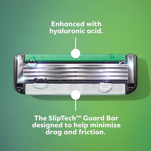 Dollar Shave Club | Acne Friendly Shaving Kit | 4 Blade Razor Cartridges with Sliptech(TM) Guardbar, Handle & Razor Cover | Razors for Acne-Prone Skin with Hyaluronic Acid-Infused Lubricated Strip