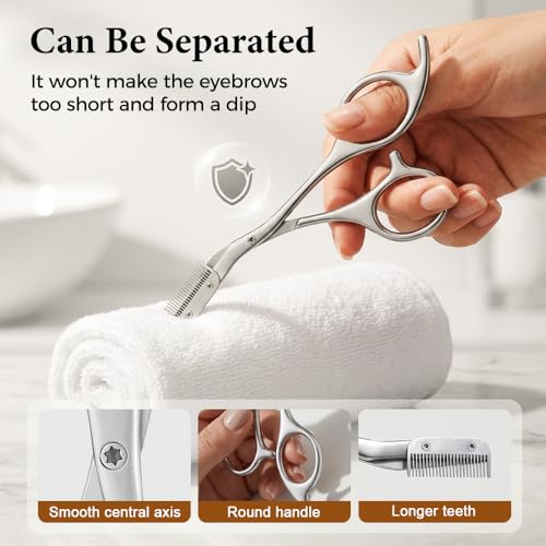 Eyebrow Trimmer Scissors with Comb | Stainless Steel