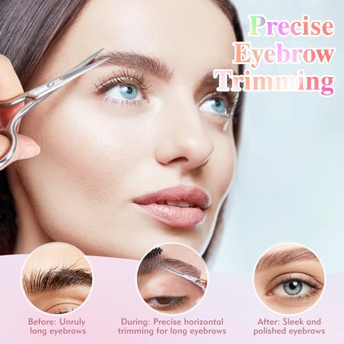 3.8 Inch Stainless Steel Eyebrow Scissors for Men & Women