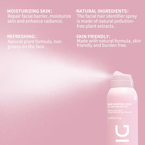 Shaving Powder for Women & Face, Hair Removal Identifier Spray for Peach Fuzz & Body, All Skin Types, Residue-Free & Refreshing, 4 Fl Oz
