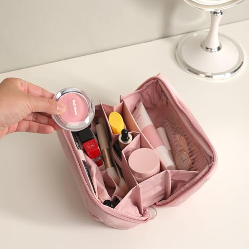 Makeup Bag for Travel Medium Cosmetic Case for Women Large Capacity Portable Zipper Cosmetic Organizer with Compartments