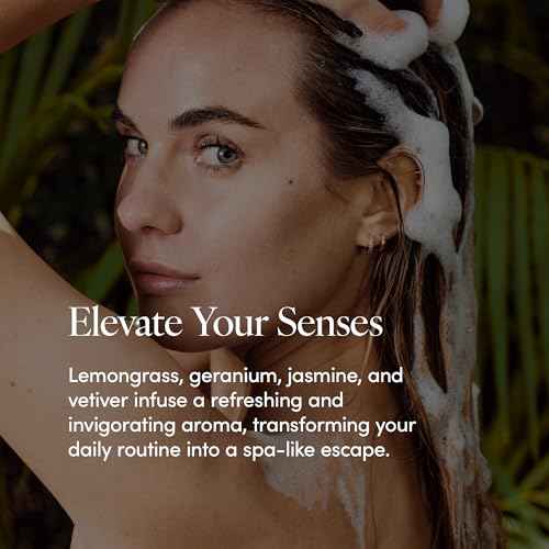 LATHER - Bamboo Lemongrass Hair Wash, 8 fl oz (2-Pack) - Daily Shampoo & Cleanser - Revitalize Hair - Bamboo, Comfrey, Chamomile - Sensitive Skin Safe - Vegan & Cruelty Free - Beauty & Hair Care